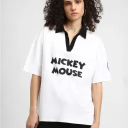 Forever 21 White & Black Cotton Graphic Print T-Shirt-picture-12