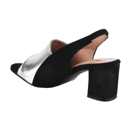 Shoetopia Kids Silver & Black Back Strap Sandals image 3