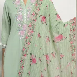 Rangriti Sage Green Printed Dupatta image 3