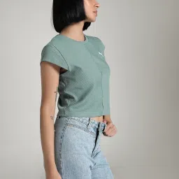 Puma Green Cotton Slim Fit Top image 3
