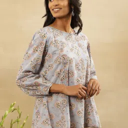 folksong W Blue Cotton Printed Top image 3