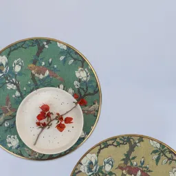 Karo Elira Printed Multicolor Wood Round Tray image 3