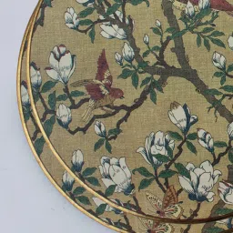 Karo Elira Printed Multicolor Wood Round Tray image 3