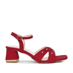 London Rag Women'S Red Ankle Strap Sandals image 2