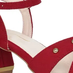 London Rag Women'S Red Ankle Strap Sandals image 5