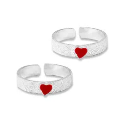 Taraash 92.5 Sterling Silver Heart Toe Rings-picture-33
