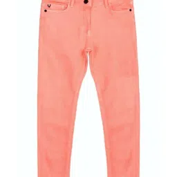 allen solly junior Allen Solly Girls Pink Slim Fit Jeans-picture-11
