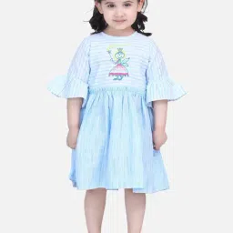 LilPicks Kids Blue Cotton Printed Dress-picture-15