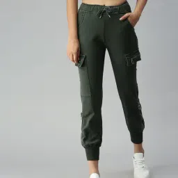 showoffff SHOWOFF Jogger High-Rise Olive Clean Look Jeans-picture-11