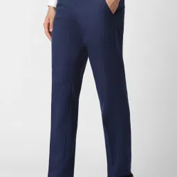 Van Heusen Navy Slim Fit Texture Trousers image 3