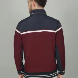 Cantabil Maroon Regular Fit Color Block Sweatshirt image 2