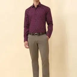 Allen Solly Maroon Cotton Slim Fit Printed Shirt image 5