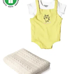 Greendigo Kids Yellow & White Printed T-Shirt, Dunagree with Blanket-picture-17