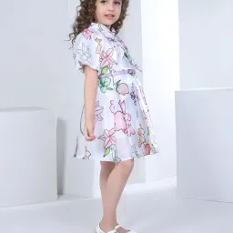 Peppermint Kids Multicolor Floral Print Dress with Belt image 3
