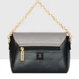 Esbeda Black Medium Textured Cross Body Bag image 3