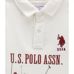 U.S. Polo Assn. Kids White Printed Polo T-Shirt image 3