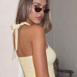 StyleCast x Revolte Women Halter Neck Sleeveless Fitted Crop Top image 2