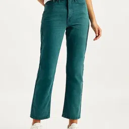 Levi's Teal Straight Fit Mid Rise Jeans-picture-16