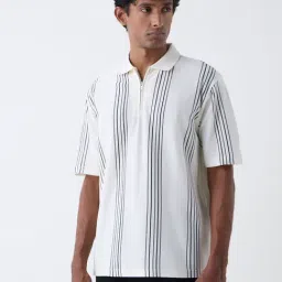 WES Casuals by Westside Off-White Relaxed Fit Polo T-Shirt-image-87