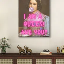 Art Street Multicolour Feminist Altered Stretch Canvas Painting image 3