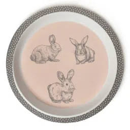 MiArcus Bunny Printed Peach Melamine Kids Dinner Set image 3