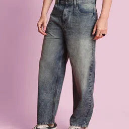 Bene Kleed Men Wide Leg Slash Knee Heavy Fade Jeans image 4