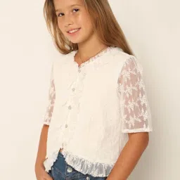 VERO MODA GIRL White Embroidered Top image 3