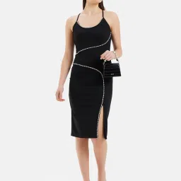 Kazo Black Embellished Bodycon Dress image 3