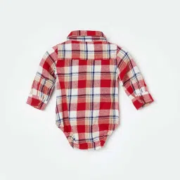 Juniors by Lifestyle Kids Multicolor Cotton Chequered Full Sleeves Bodysuit Set image 3
