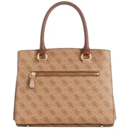 GUESS Latte Brown Noelle Printed Girlfriend Satchel image 3