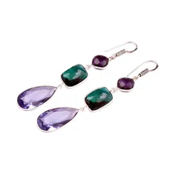 AAR Jewels Rhodium-Plated Brass Topaz Drop Earrings-picture-30