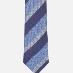 Louis Philippe Blue Embroidered Tie image 3