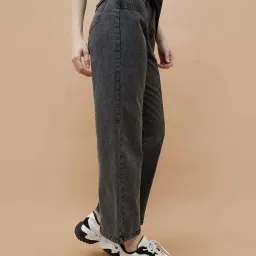 Ginger By Lifestyle Black Cotton Regular Fit Jeans image 3