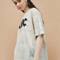 Ginger By Lifestyle Beige Cotton Regular Fit Printed T-Shirt image 3