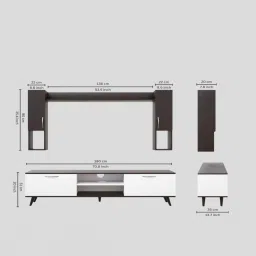 SPYDER CRAFT Engineered Wood TV Entertainment Unit (White & Brown) image 3