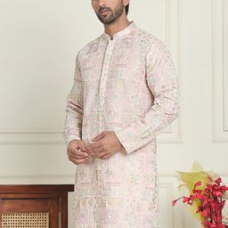Jompers Ethnic Motifs Embroidered Mandarin Collar Thread Work Straight Kurtas-picture-35