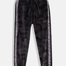 Gini and Jony Girls Abstract Printed Mid-Rise Velvet Joggers with Embellished Taping-picture-39