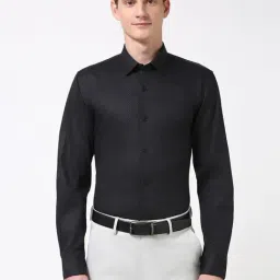 Peter England Black Cotton Slim Fit Printed Shirt-picture-40