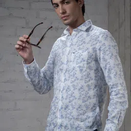 Turtle White Cotton Slim Fit Printed Shirt image 3