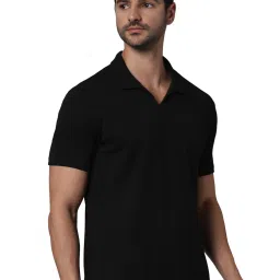 celio celio* Black Regular Fit Polo T-Shirt image 3
