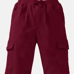 Kiddopanti Kids Wine Solid Shorts-picture-17