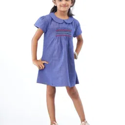 ZACH &KIKI Girls Blue Woven Solid Dress-image-72