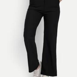Broadstar Black Cotton Straight Fit High Rise Trousers-picture-24