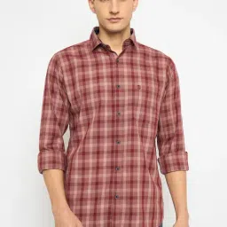 Duke Pink Blended Slim Fit Checkered Shirt-picture-10