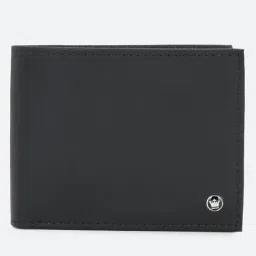 Louis Philippe Black Leather Textured Bi-Fold Wallet-picture-14