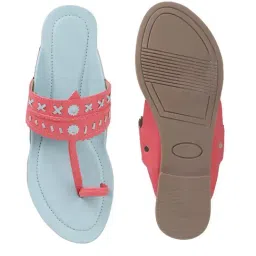 TRYME Women's Sky Blue Toe Ring Sandals image 4