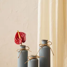 PUREZENTO 3-Pcs Grey & Brown Ceramic Bottle Vases image 1