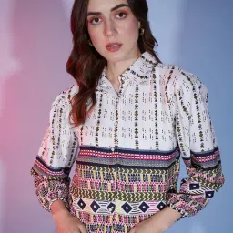 BUYNEWTREND White Cotton Printed Shirt-image-54