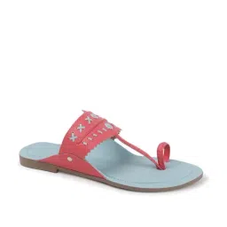TRYME Women's Sky Blue Toe Ring Sandals image 3