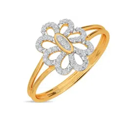 Kisna Diamond & Gold Jewellery Stardom 14k (585) Diamond & Gold Ring For Women-picture-48